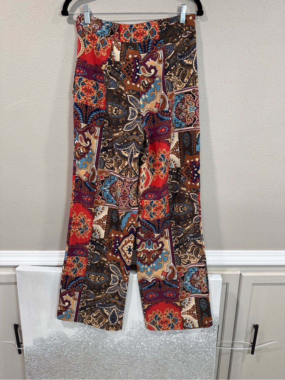 Cato Wide Leg Paisley Print Palazzo Pants in Multicolor - Picture 4 of 6